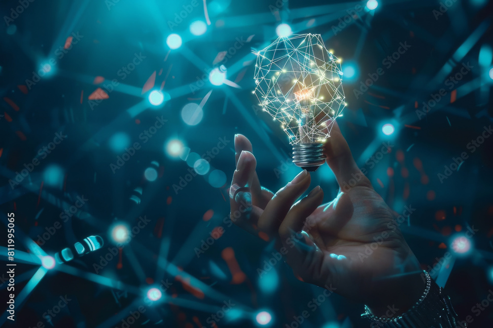 A person is holding a light bulb in their hand A person is holding a light bulb in their hand