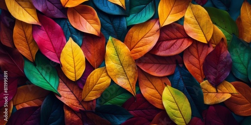 Wallpaper Mural Autumn Background - using classic fall colors to create a repeatable. Many autumn fall leaves. High quality photo Torontodigital.ca