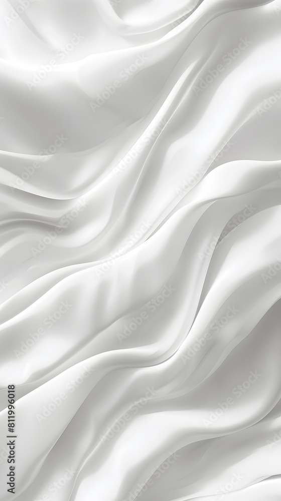 Fototapeta premium White fabric waves aesthetic abstract background with 3D effect