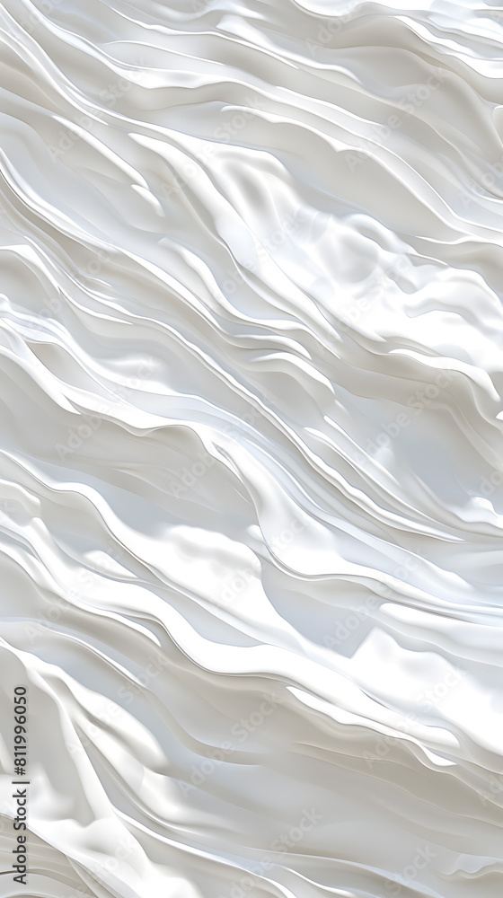 Obraz premium White fabric waves aesthetic abstract background with 3D effect