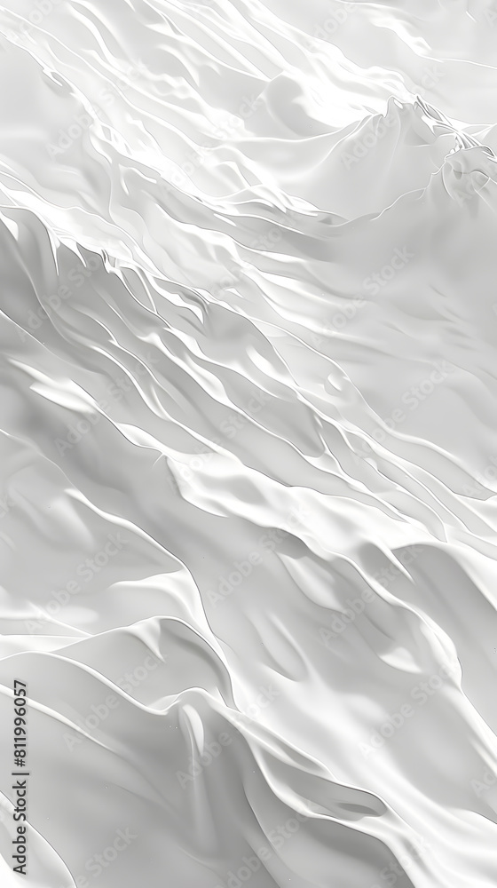 Fototapeta premium White fabric waves aesthetic abstract background with 3D effect