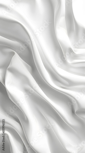 White fabric waves aesthetic abstract background with 3D effect