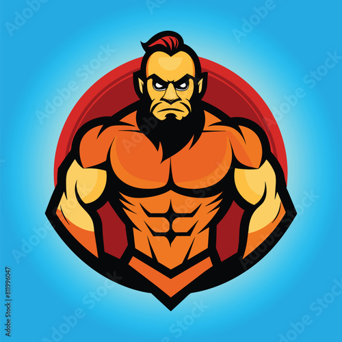Body builder mascot logo design body builder vector muscular man vector