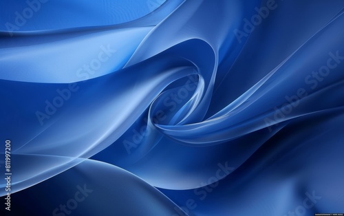 Curved Blue Background for Presentation Generative AI photo