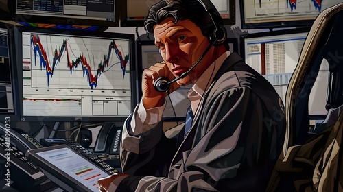 Equity Trader Enduring Long Hours in the Fast-Paced Financial Markets photo