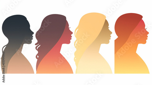 Diverse Women Silhouette Vector Icons Set - Empowerment and Unity Illustration for Multicultural Communities, Global Solidarity, and Women's Rights Advocacy. © Spear