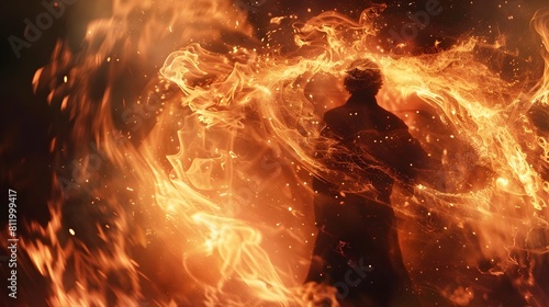 Flickering Flames Reflect t...