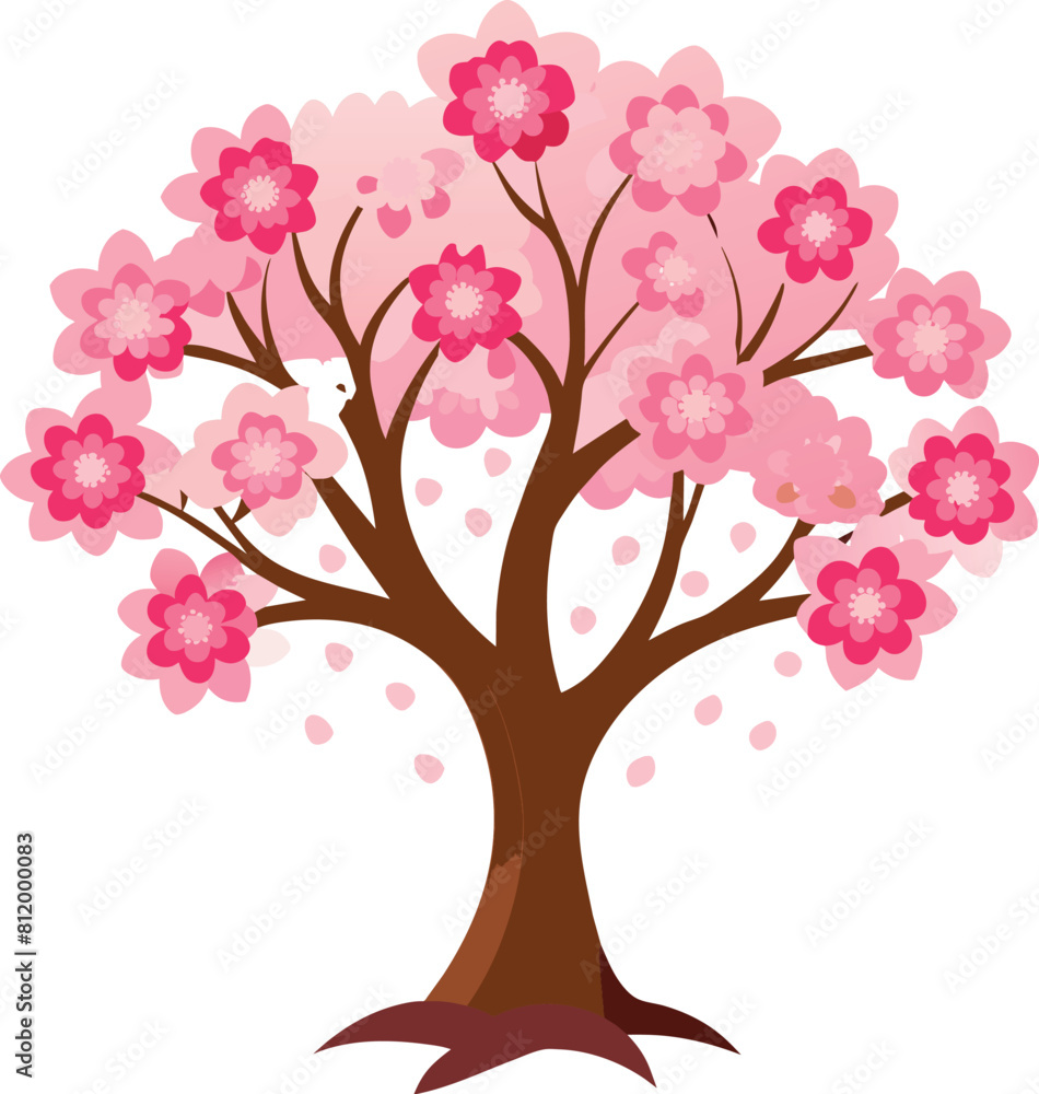 Fototapeta premium cherry tree illustration icon, tree icon