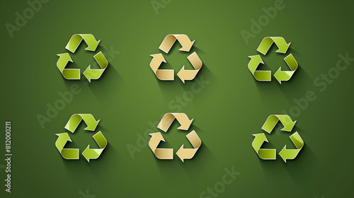 Green Arrow Recycle Set: Eco-Friendly Vector Icons for Environmental Conservation and Sustainable Living