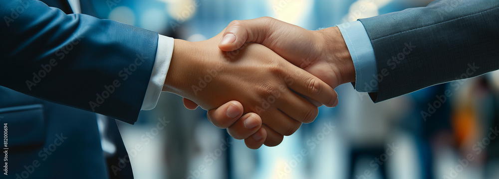 Close up of Successful businessmen shaking hands in the office Close up of Successful businessmen shaking hands in the office