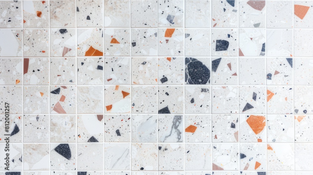 Elegant White Tile Terrazzo Pattern Texture Wall Background for Modern ...