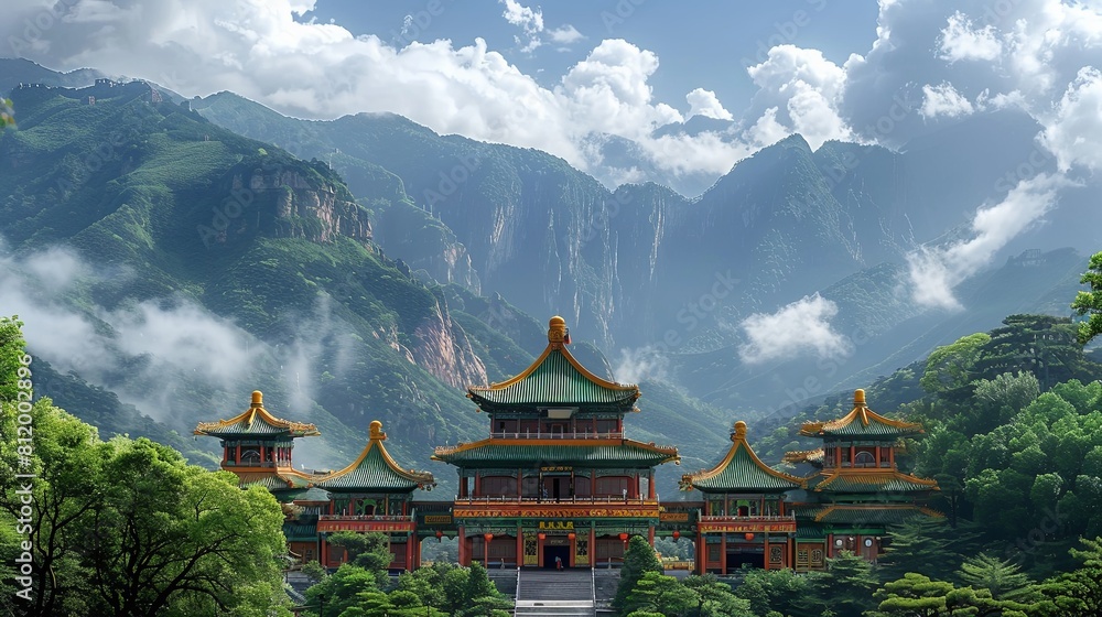 Scenic view of Buddhist temple