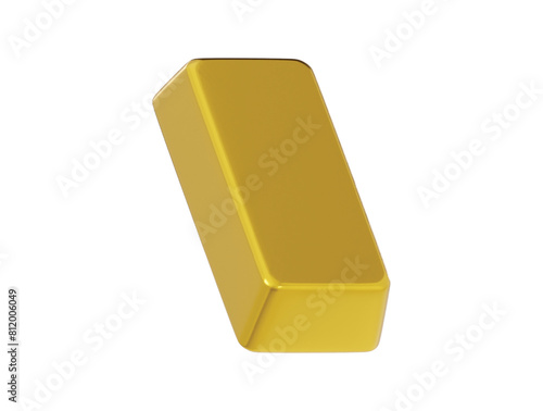 Gold bar icon 3d render illustration