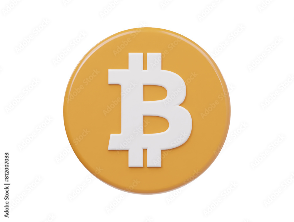 Bitcoin icon 3d render illustration Bitcoin icon 3d render illustration
