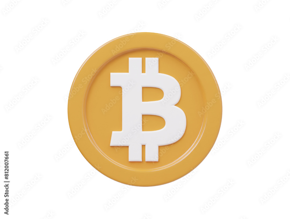 Bitcoin icon 3d render illustration Bitcoin icon 3d render illustration