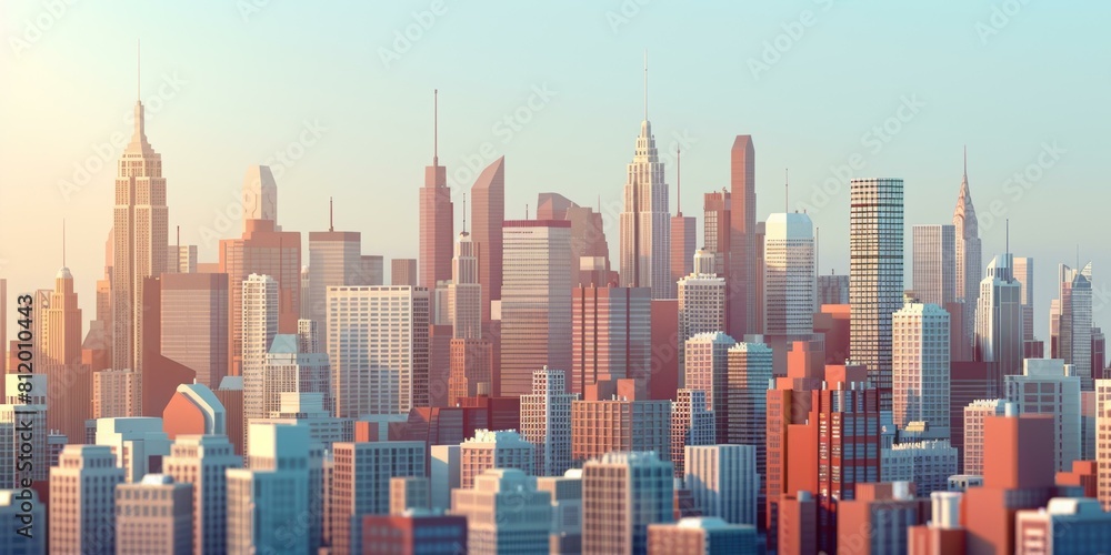 Fototapeta premium A beautiful sunset over a big city