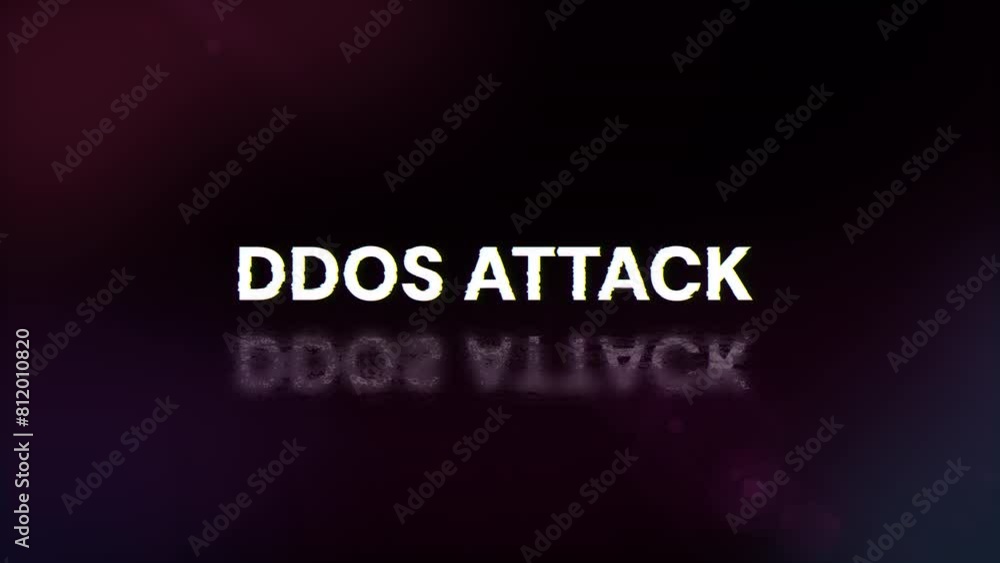 Ddos attack text with screen effects of technological failures. Spectacular screen glitch with various kinds of interference. Looped Ddos attack text with screen effects of technological failures. Spectacular screen glitch with various kinds of interference. Looped
