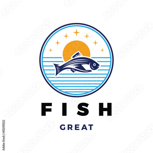 Fish Icon Logo Design Template