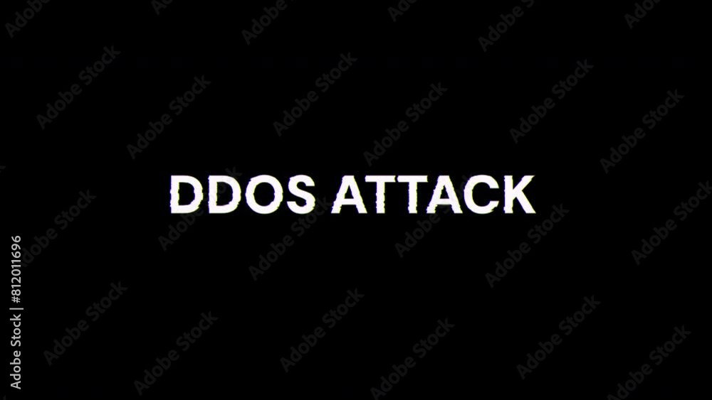 Ddos attack text with screen effects of technological failures. Spectacular screen glitch with various kinds of interference. Looped Ddos attack text with screen effects of technological failures. Spectacular screen glitch with various kinds of interference. Looped