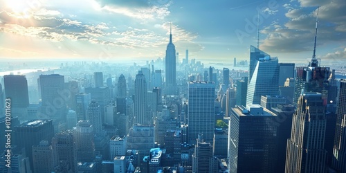 New York City skyline with the Empire State Building in the center