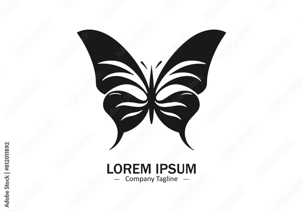 Logo of a butterfly icon silhouette vector design on white background Logo of a butterfly icon silhouette vector design on white background