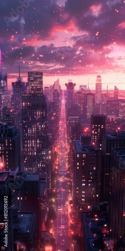 A beautiful digital painting of a futuristic city at night