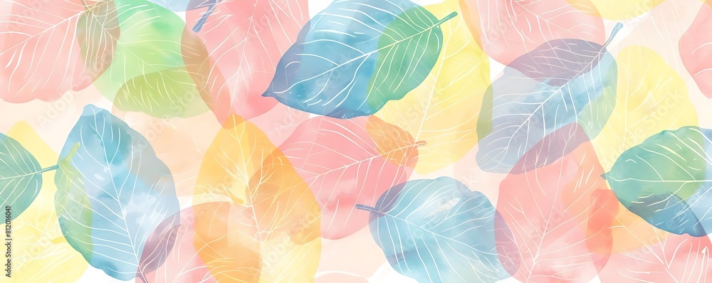 pastel leaf pattern on a isolated background pastel leaf pattern on a isolated background