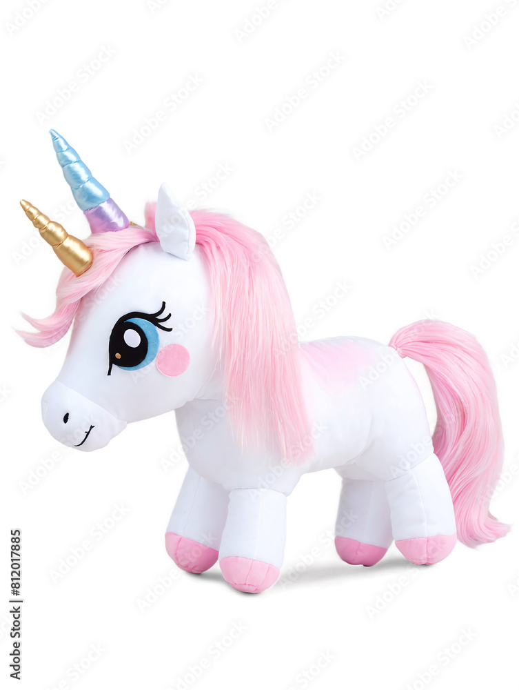 unicorn plush doll stuffed toy isolated transparent background png .png
