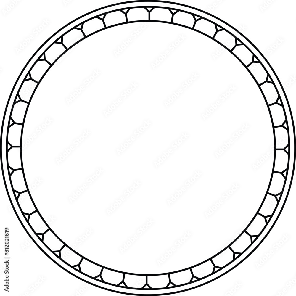 Fototapeta premium Set of Vintage Celtic circle frames. Decorative border, constructed from lines, shaped into repeated motif. Circular magical patterns vector Illustration.