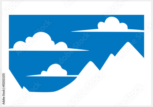Doodle mountain icon isolated. Hand drawing clip art. Vector stock illustration illustration. EPS 10 (ID: 812023213)