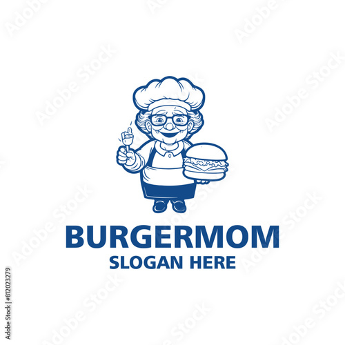 Grandma's kitchen, restaurant logo vector illustration