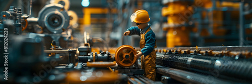 Photo realistic concept: Health and Safety Risk Assessment at a Factory as Officer Ensures Compliance and Minimizes Risks   Photo Stock Concept photo