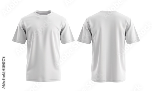 Front and Back View of Blank White T-Shirt Mockup,PNG mockup