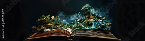 Fantastical Storybook Transform Into Enchanted Dimensional Object for Adventurous Quest