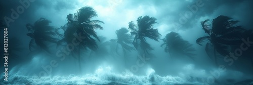 Coconut grove under siege from fierce oceanic tempest photo
