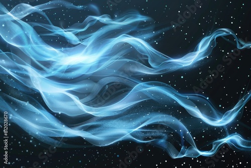 Abstract blue smoke on a dark background, suitable for graphic design projects