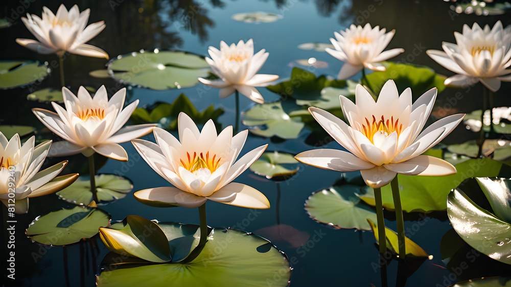 Lotus flower and background concept - Beautiful pink lotus flower in water. Lotus flower and background concept - Beautiful pink lotus flower in water.