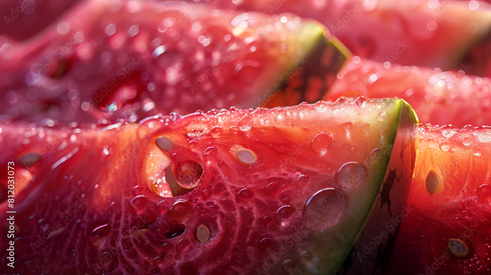 Juicy Summer Delight: Vibrant Slices of Fresh Watermelon Under Natural Light Juicy Summer Delight: Vibrant Slices of Fresh Watermelon Under Natural Light