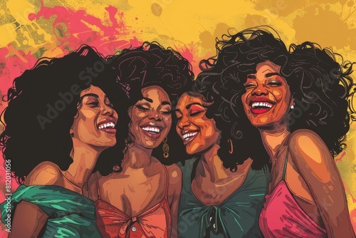 A group of women standing next to each other. Perfect for illustrating diversity and unity