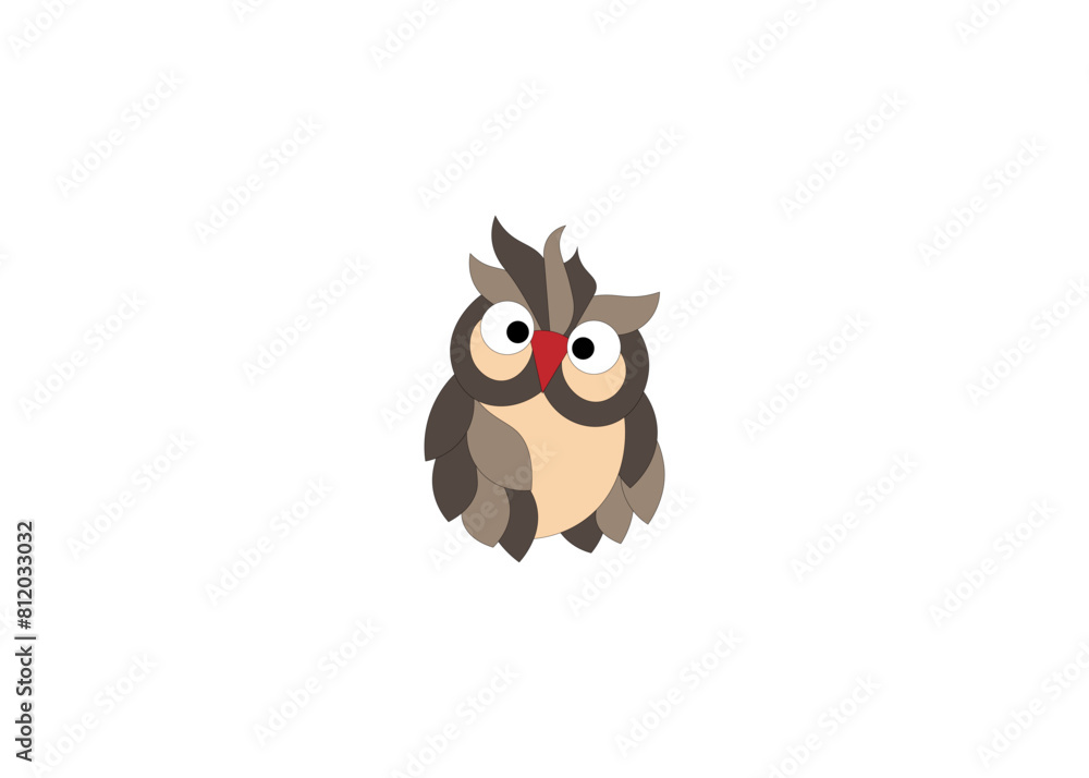 Obraz premium Vector illustration of cartoon owl isolated on white background