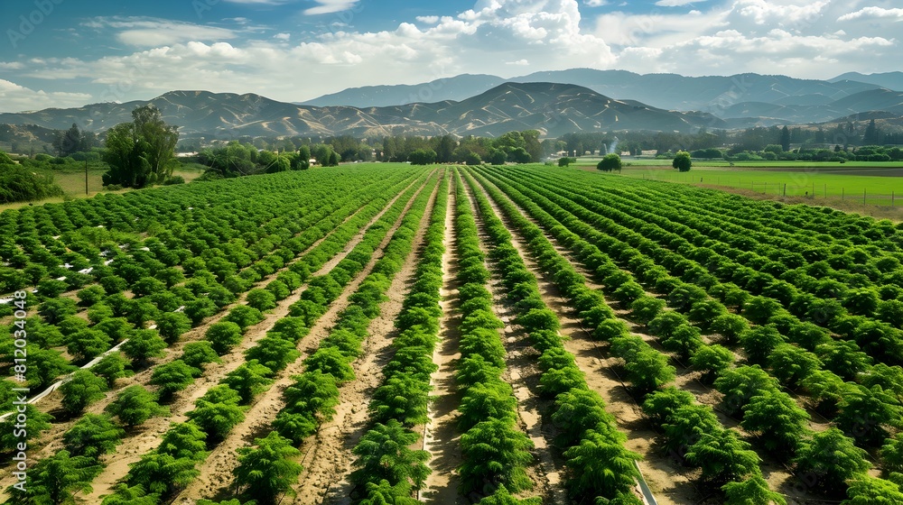 Expansive Aerial View of Sustainable Cannabis Cultivation in Picturesque Countryside Landscape