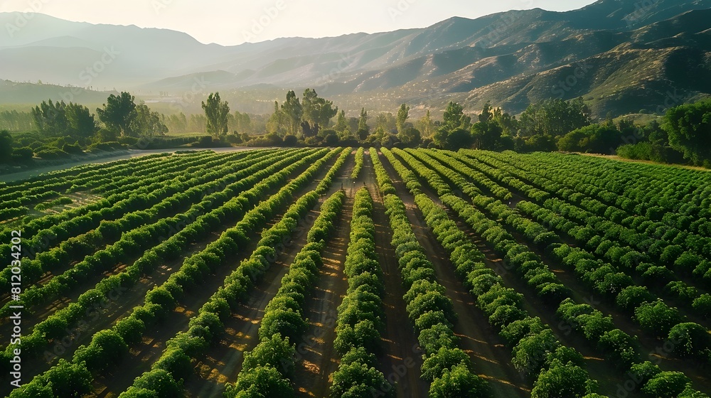 Aerial View of Sprawling Cannabis Cultivation in Serene Mountainous Landscape