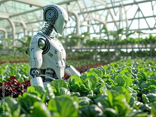 robotic agriculture concept, AI generated