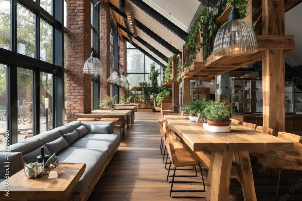 Wooden Delight Furniture and Couch Amplify Interior Beauty under sunshine