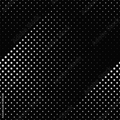 Seamless black and white dot pattern background - monochrome abstract vector graphic