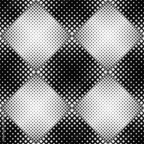 Geometrical seamless square pattern background - black and white abstract vector design from diagonal squares