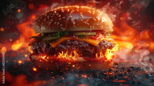 Photo of a beef burger sandwich