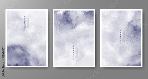 Set of creative hand painted abstract watercolor background. Design for your cover, date, postcard, banner, logo.