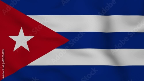 Cuba waving flag. National 3d Cuban flag waving. Sign of Cuba seamless loop animation. photo