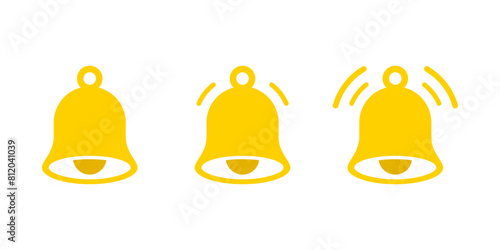 Notification bells icons. Message bell icon. Set bell symbols for web, app, ui.